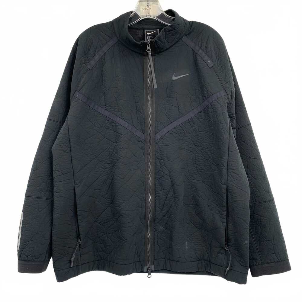 Nike Black Zip-Up Athletic Jacket | Regular L Lightweight Polyester
